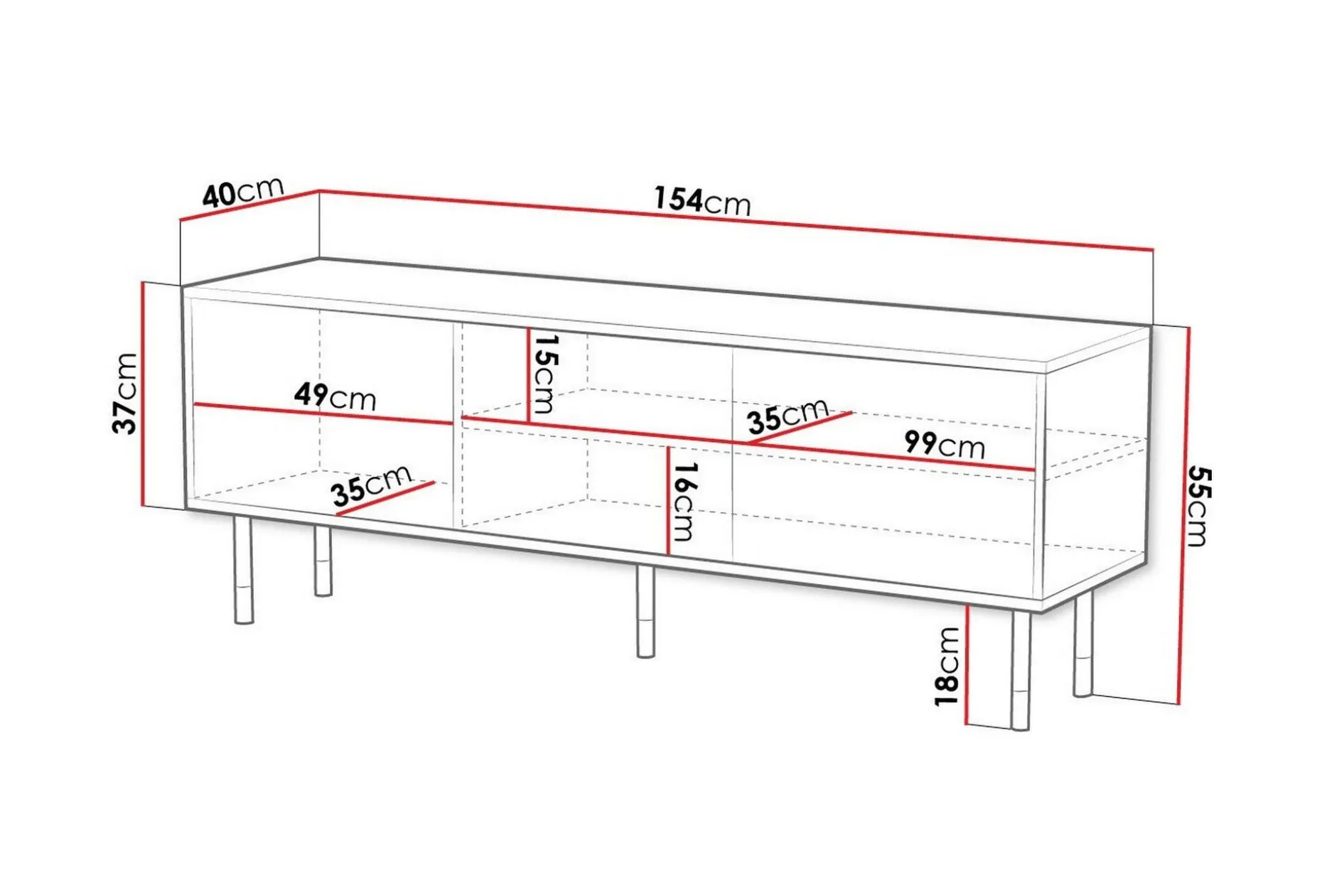 Juniskär TV-benk 204 cm