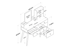 Junji Sminkebord 118,2x93,8 cm Hvit