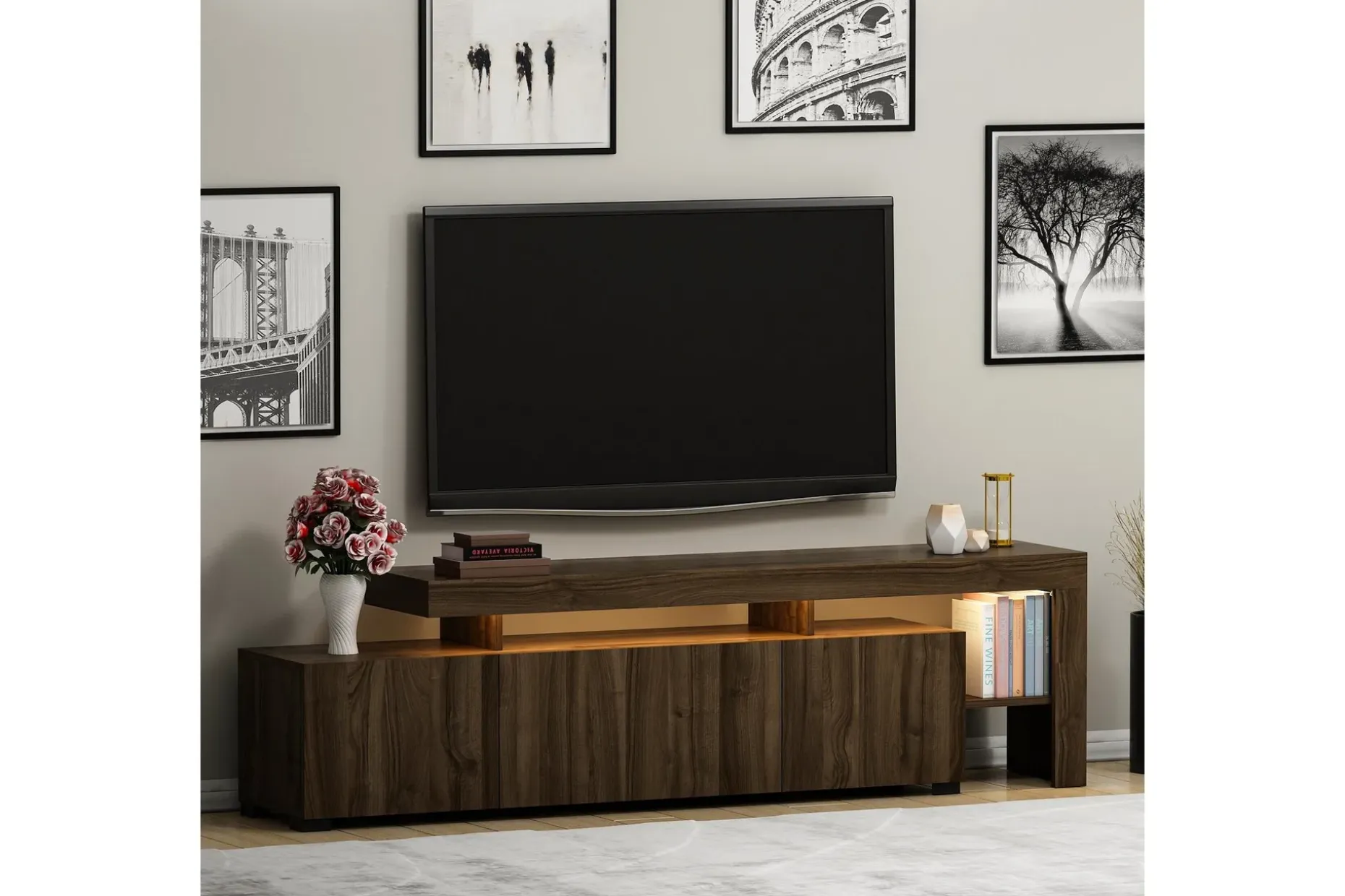 Jurukovo TV-benk 192x37 cm Brun