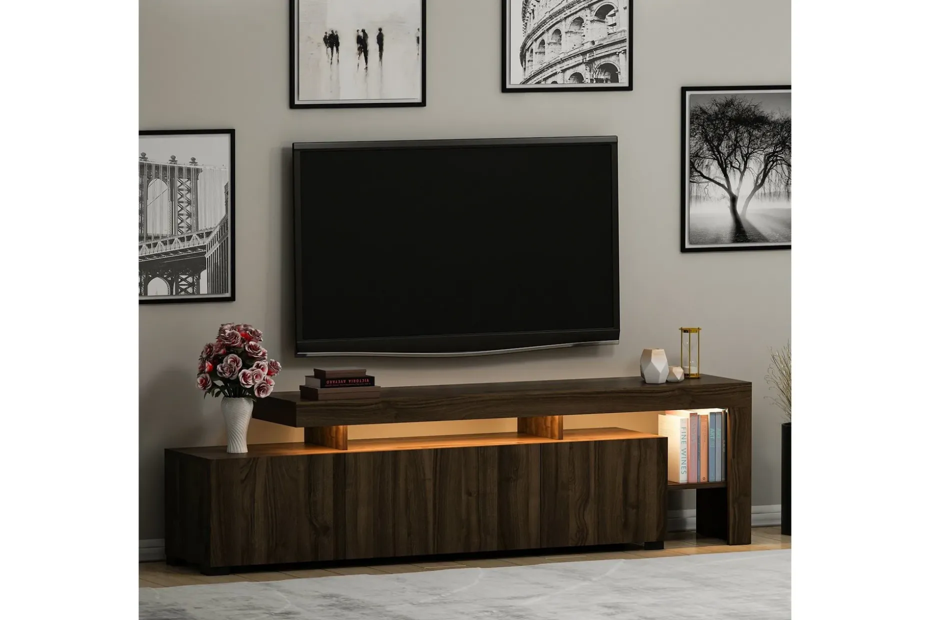 Jurukovo TV-benk 192x37 cm Brun