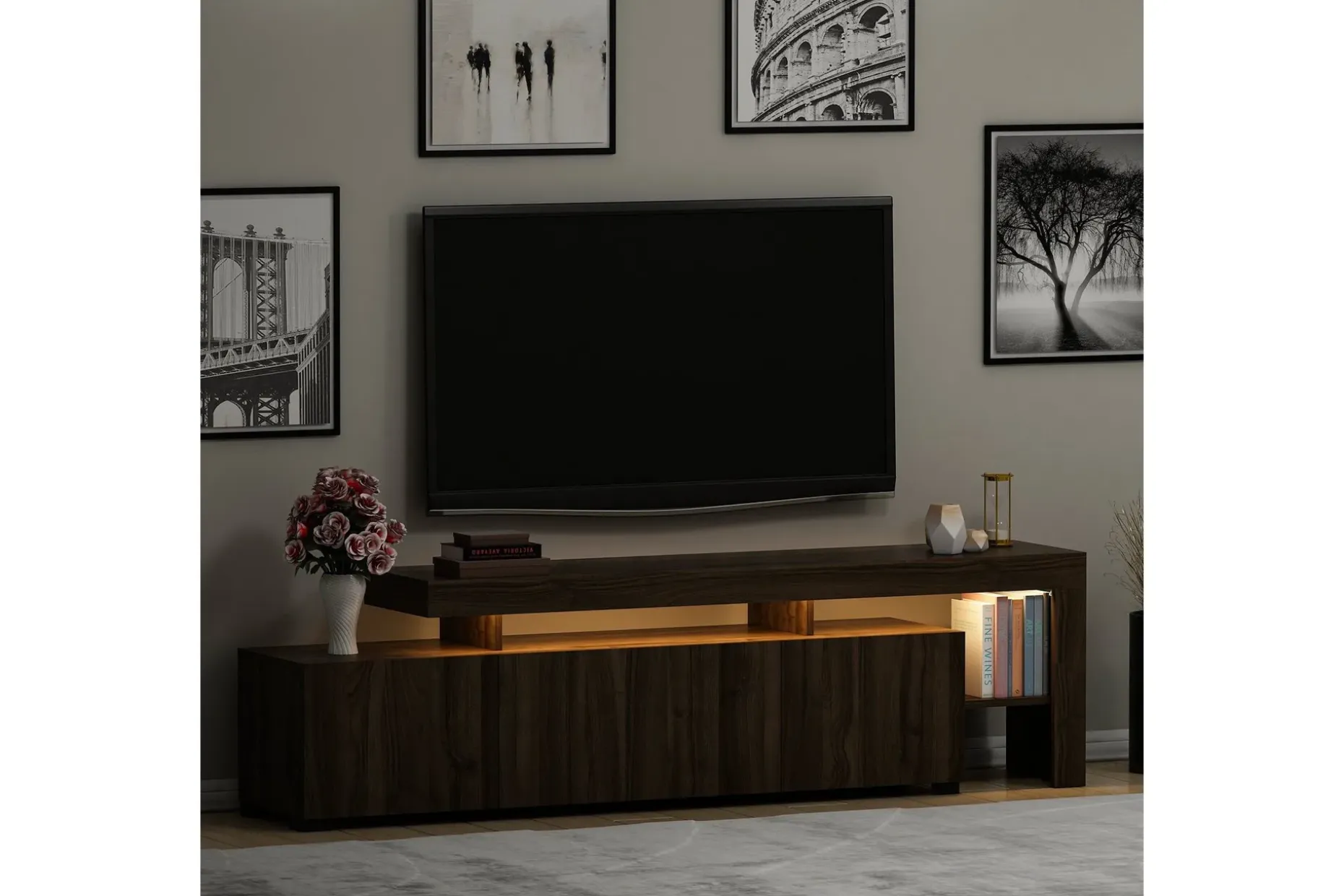 Jurukovo TV-benk 192x37 cm Brun