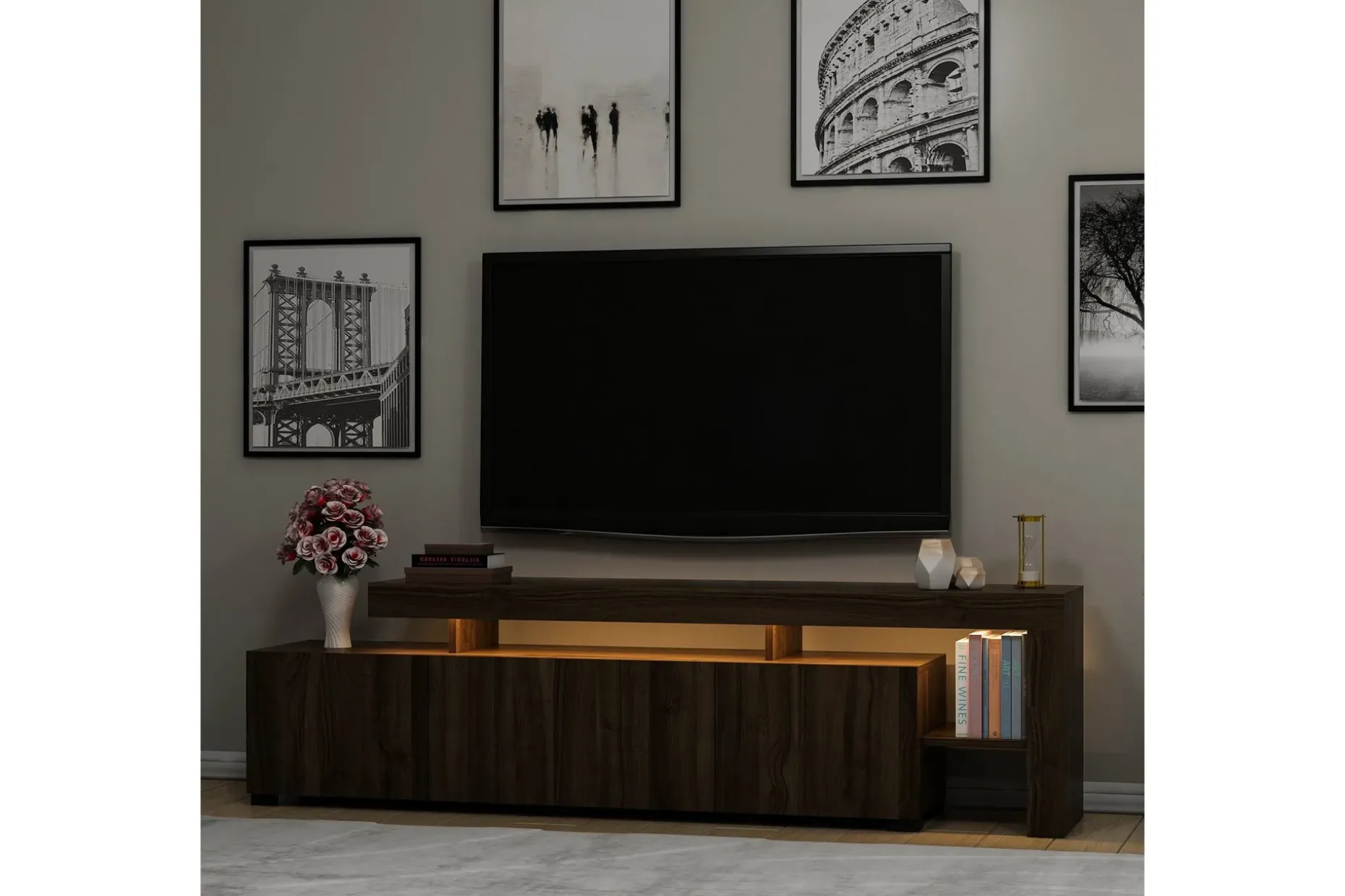 Jurukovo TV-benk 192x37 cm Brun