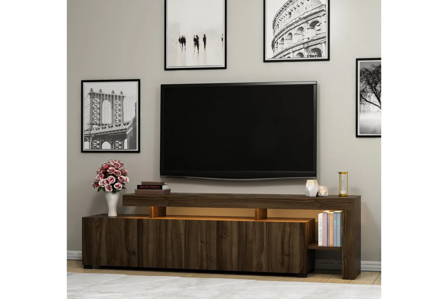 Jurukovo TV-benk 192x37 cm Brun