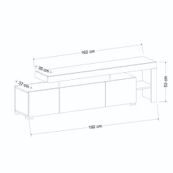 Jurukovo TV-benk 192x53x37 cm