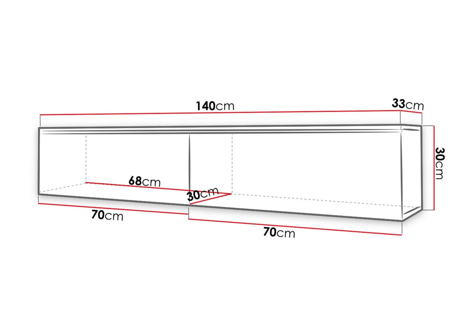 Kanak TV-benk 140 cm