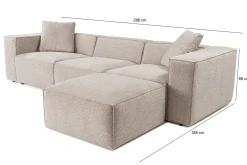 Kaolins Sofa med Sjeselong 3-seter
