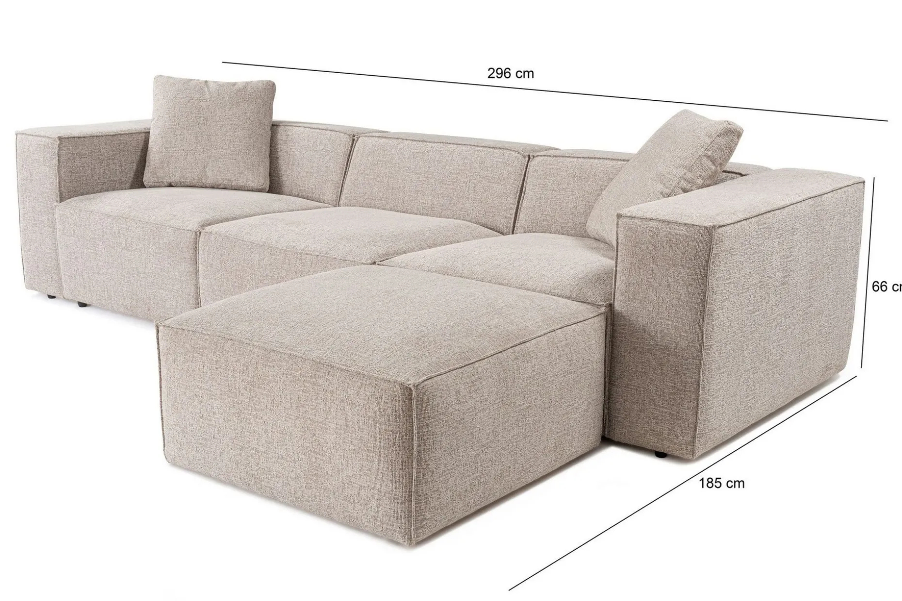 Kaolins Sofa med Sjeselong 3-seter