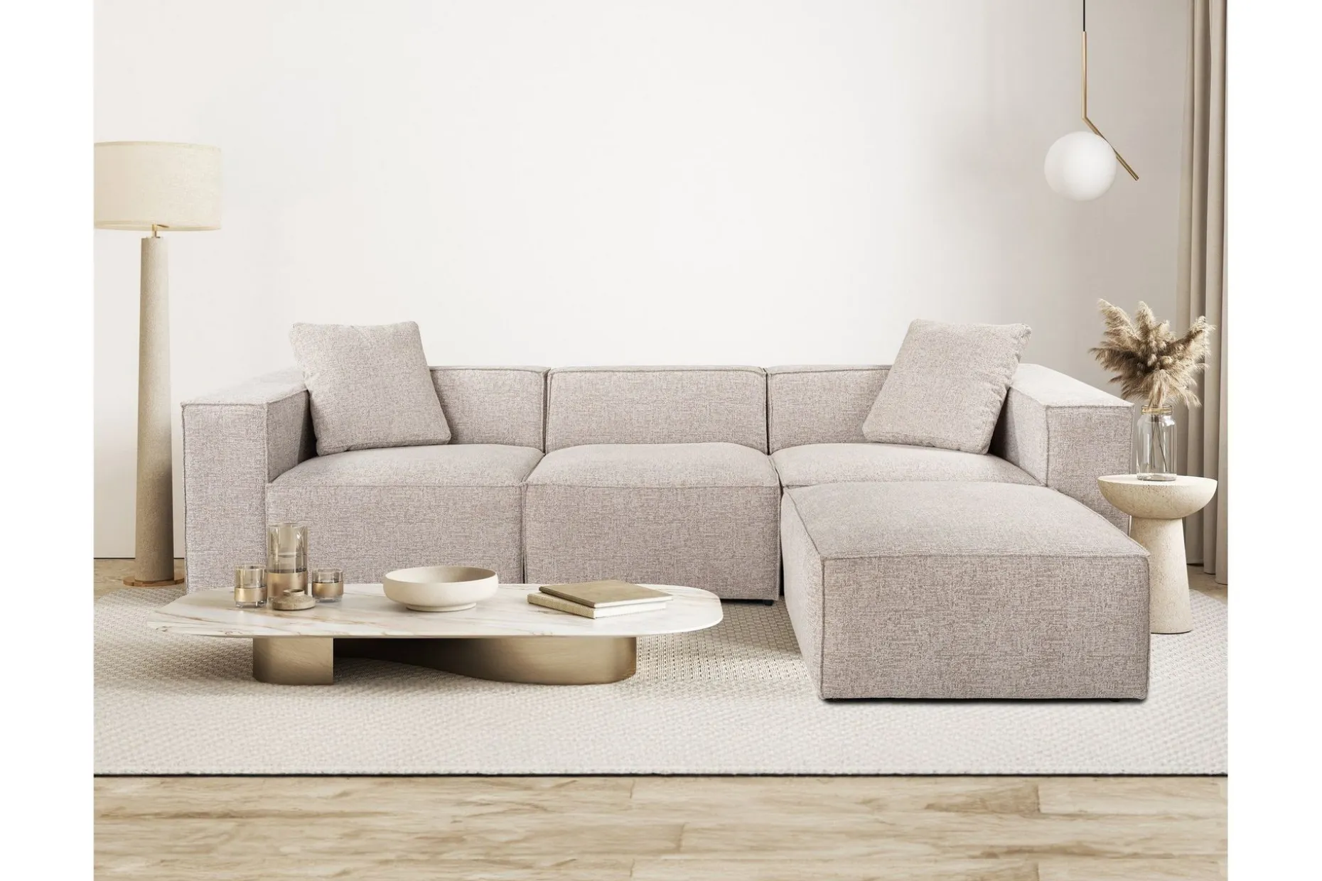 Kaolins Sofa med Sjeselong 3-seter