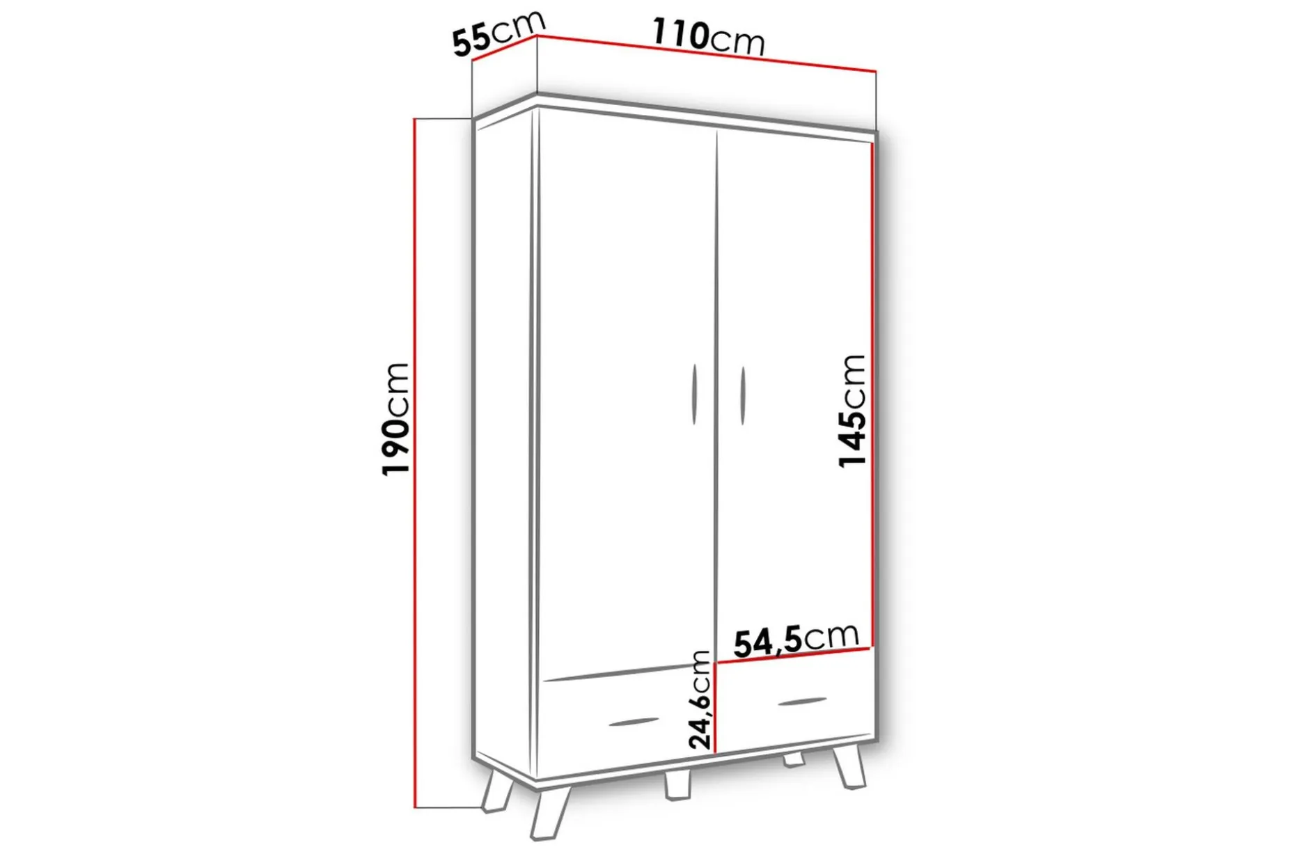 Kardos Garderobe 110 cm