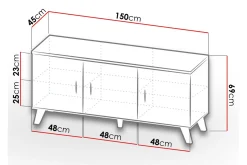Kardos Kommode 45x150 cm