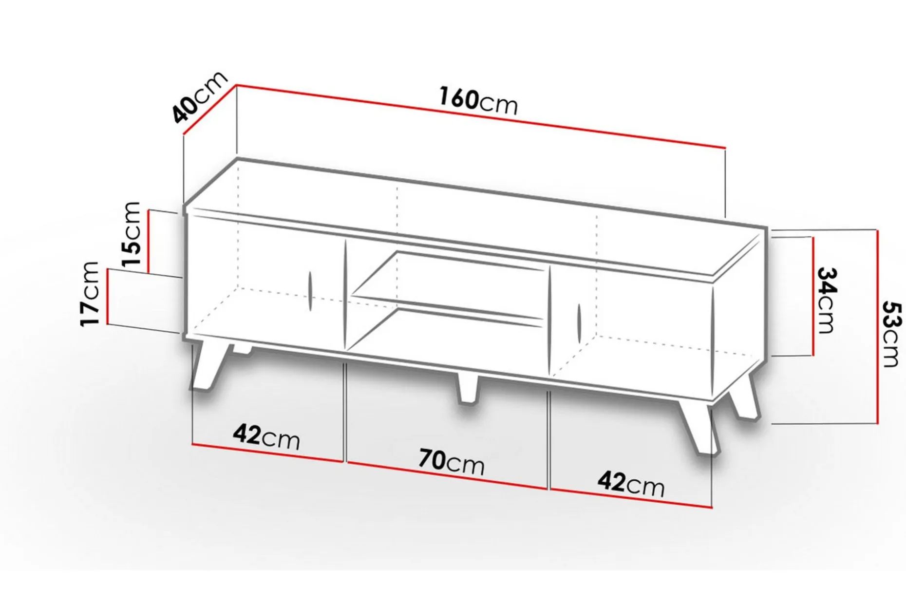 Kardos Tv-møbelsett 160 cm