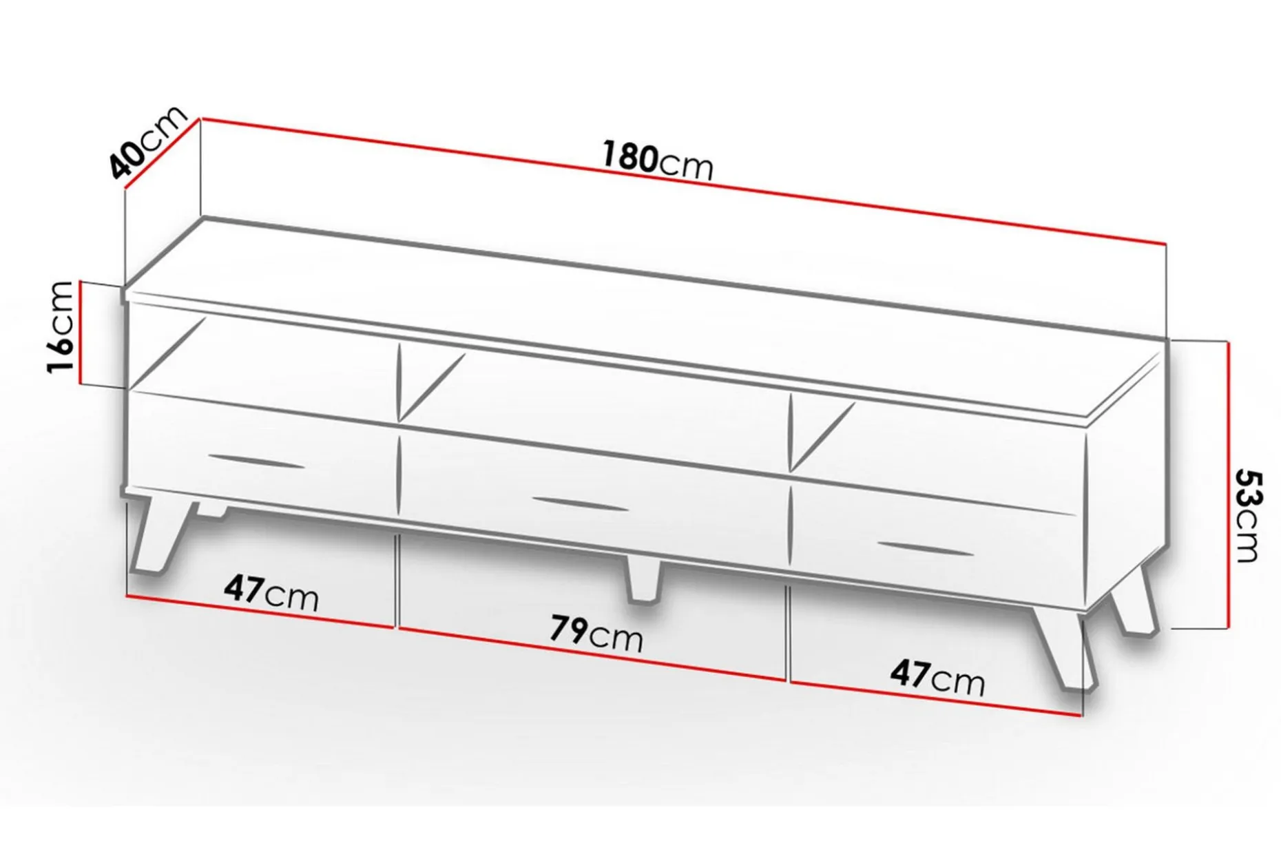 Kardos Tv-møbelsett 180 cm