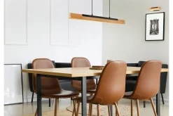 Kerala LED-Pendellampe Mattsvart/Tre