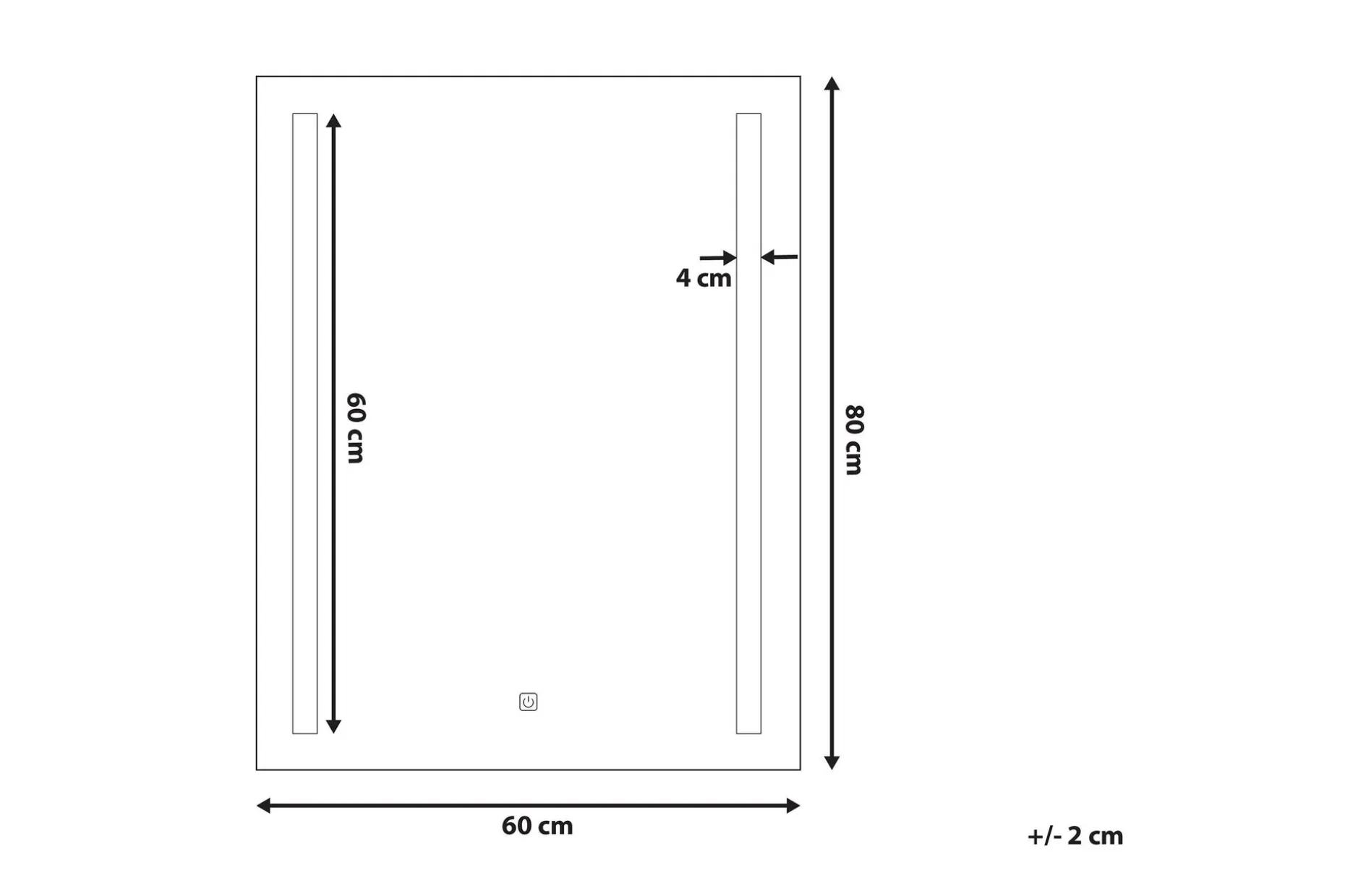 Kilmurray Speil LED 60x80 cm