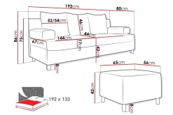 Kintore 2-sits Bäddsoffa beige