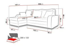 Kintore 3-sits Hörnbäddsoffa Dark green