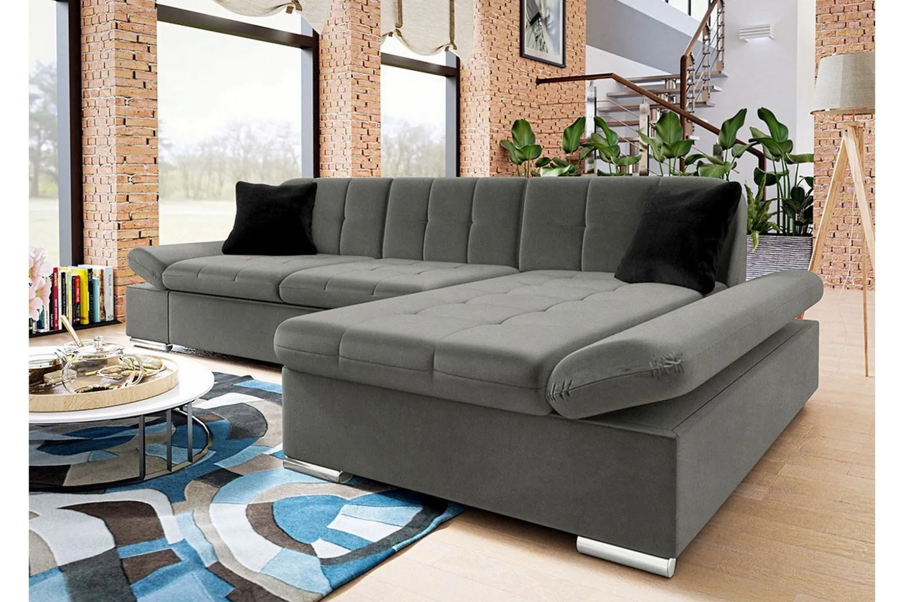 Kintore 3-sits Hörnsoffa Grey-brown