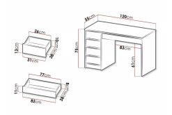 Kintore Skrivbord 120 cm Black