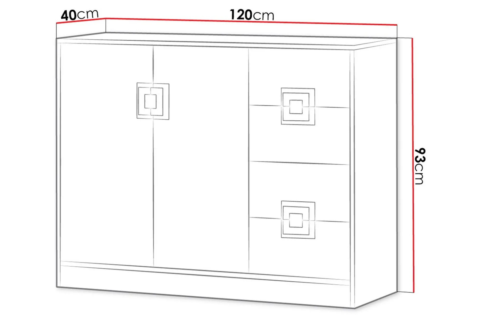Klacksberg Kommode 120x40x93 cm