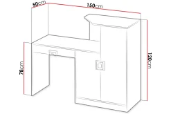 Klacksberg Skrivebord 150 cm med Oppbevaringsskuff + Skap