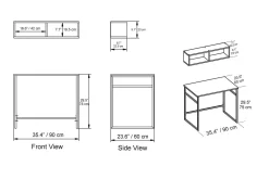Klingbo Skrivebord 90 cm med Oppbevaring Vegghylle