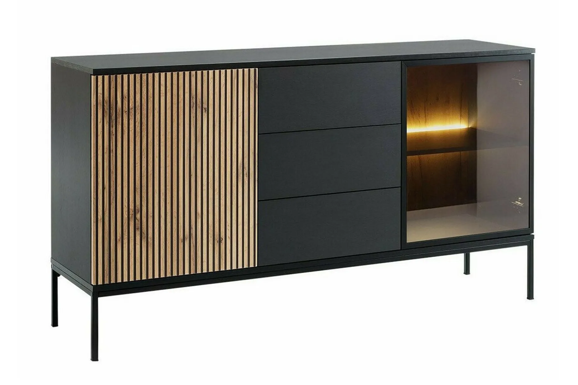 Klinkerville Lavt Vitrineskap Display med belysning 39 cm dybde