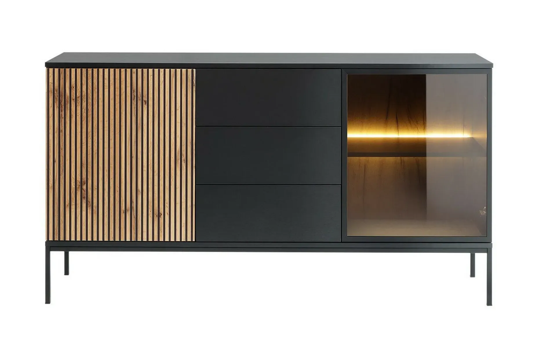 Klinkerville Lavt Vitrineskap Display med belysning 39 cm dybde