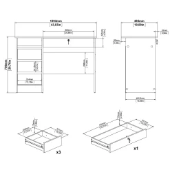 Klintberg Skrivebord 109x48x76 cm