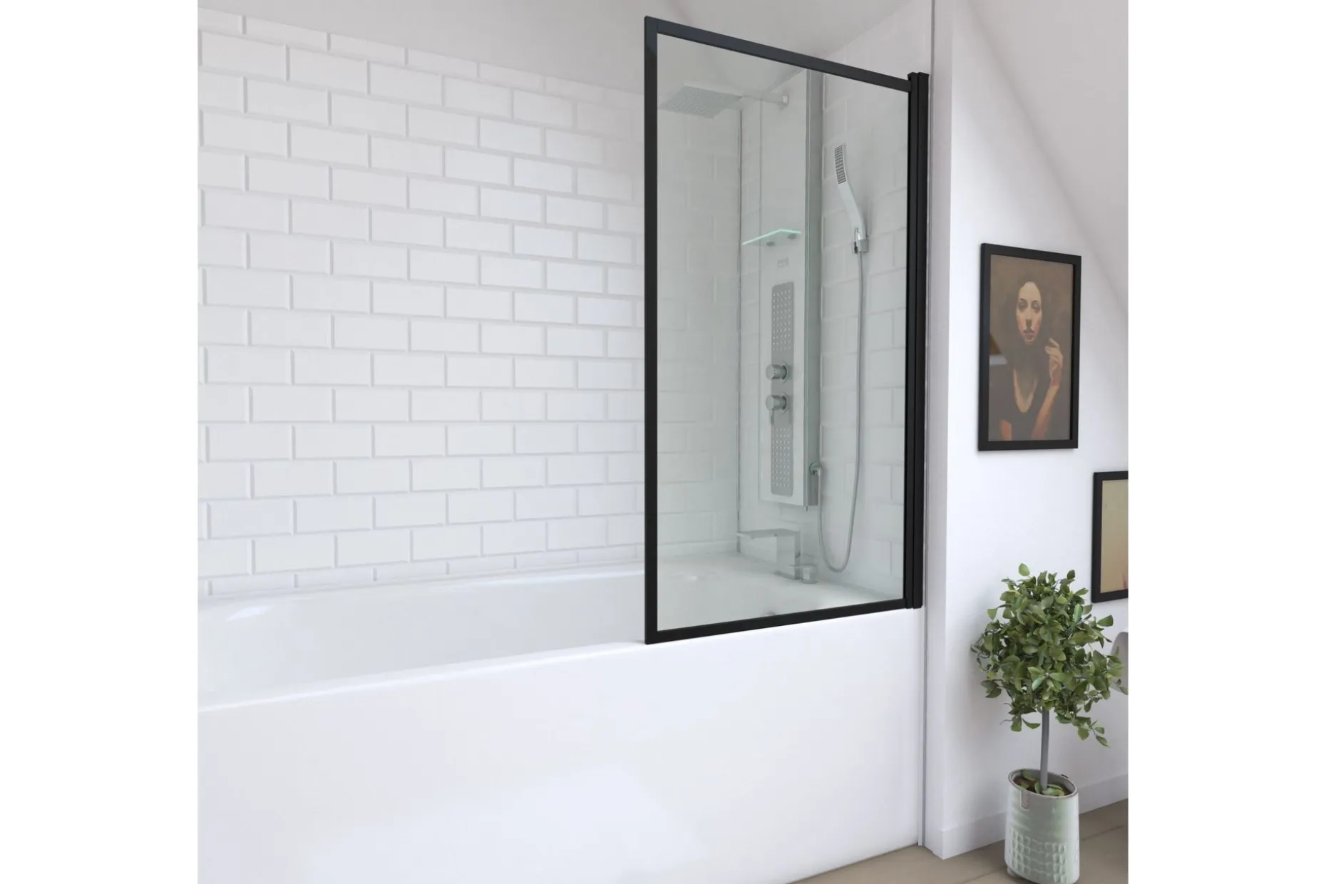Knutby Dusjvegg 75x130 cm