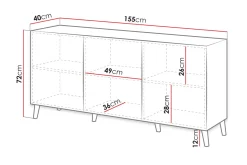 Kommode 155 cm