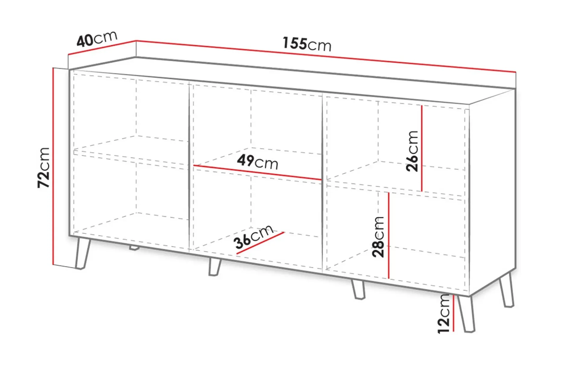 Kommode 155 cm