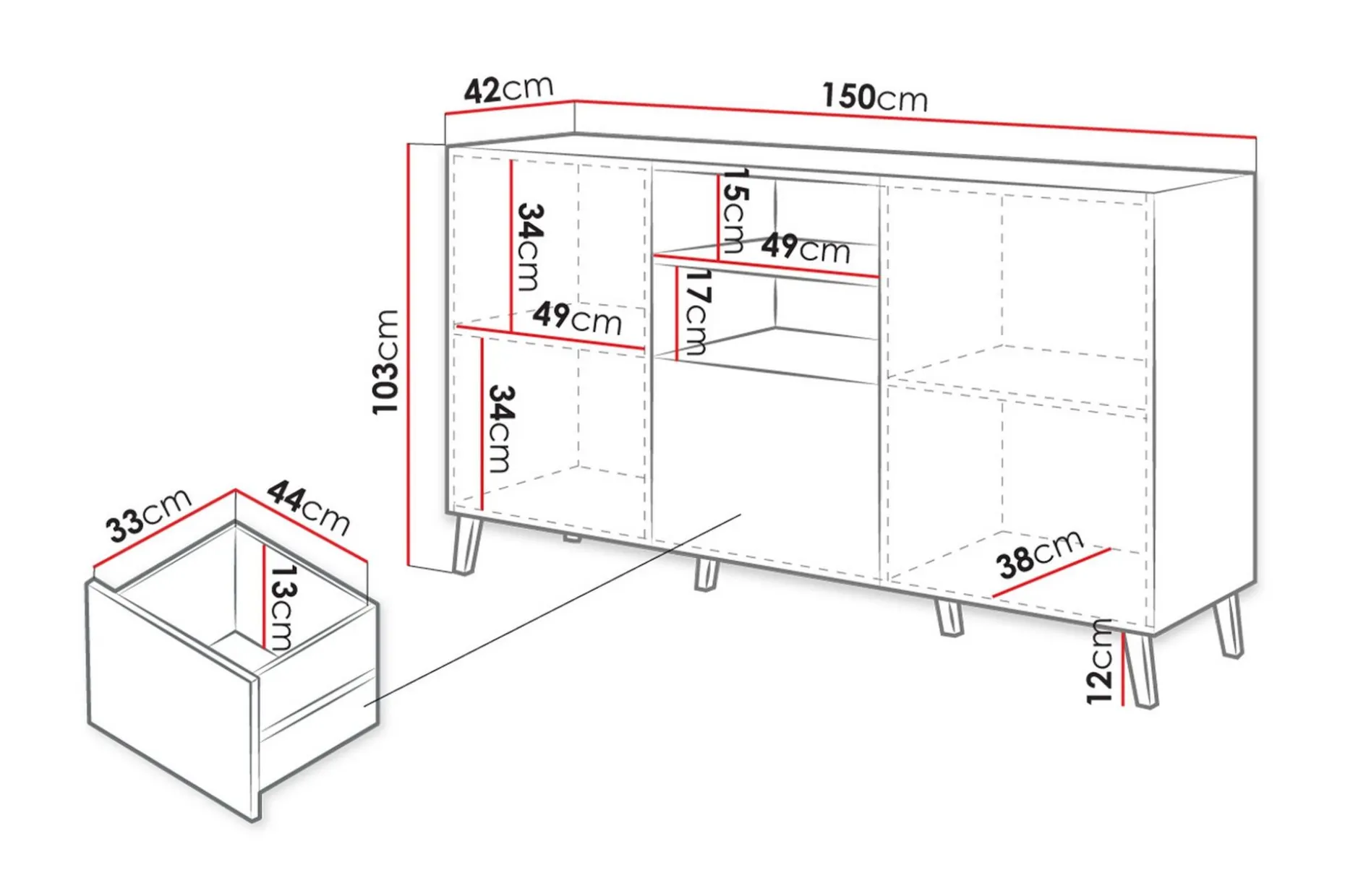 Kommode 150 cm