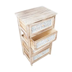 Kommode HOME4YOU Kaseke med 4 oppbevaringsenheter 40x29x73 cm Natur