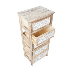 Kommode HOME4YOU Kaseke med 5 oppbevaringsrom 40x29x90 cm natur