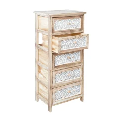 Kommode HOME4YOU Kaseke med 5 oppbevaringsrom 40x29x90 cm natur