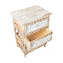 Kommode HOME4YOU Kaseke med 3 oppbevaringsenheter 40x29x58 cm natur