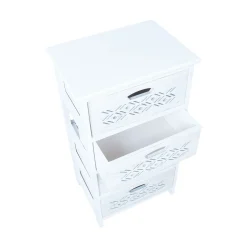 Kommode HOME4YOU Mihkli med 4 oppbevaringsenheter 40x29x73 cm Hvit