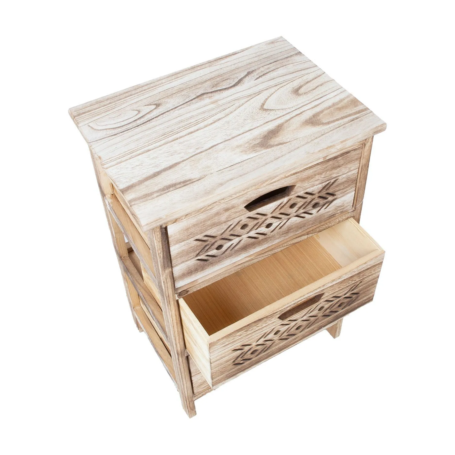 Kommode HOME4YOU Mihkli med 3 oppbevaringsenheter 40x29x58 cm Natur