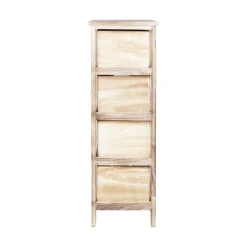 Kommode HOME4YOU Mihkli med 4 oppbevaringsenheter 26x32x81 cm natur