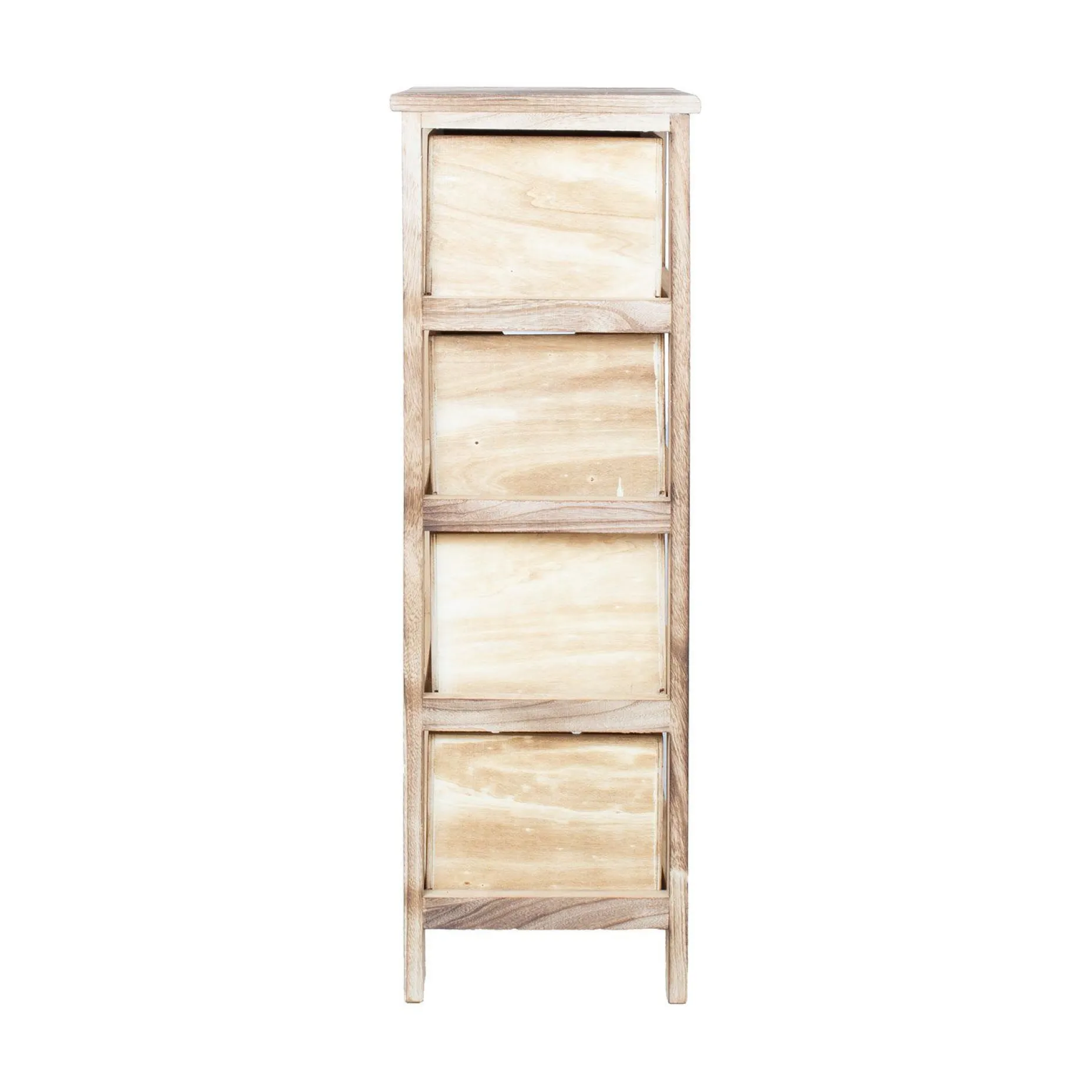 Kommode HOME4YOU Mihkli med 4 oppbevaringsenheter 26x32x81 cm natur