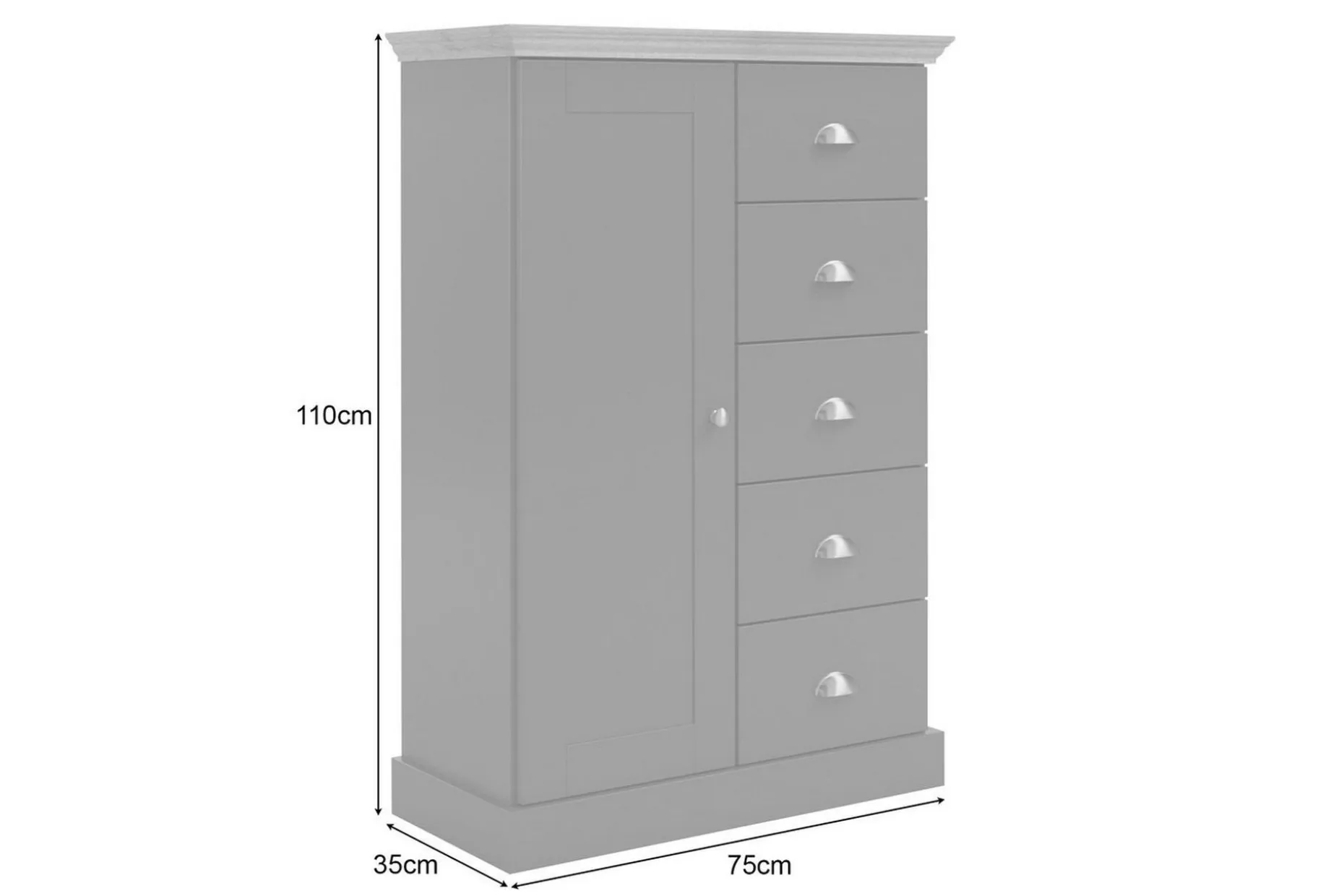 Kommode Motala 75x35x110 cm