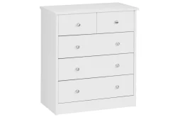 Kommode Wohnling med 5 skuffer klassisk moderne stil Hvit