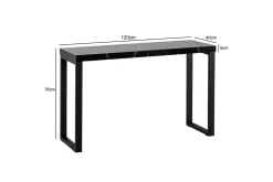 Konsollbord Wohnling 120 cm moderne konsoll med metallben Svart