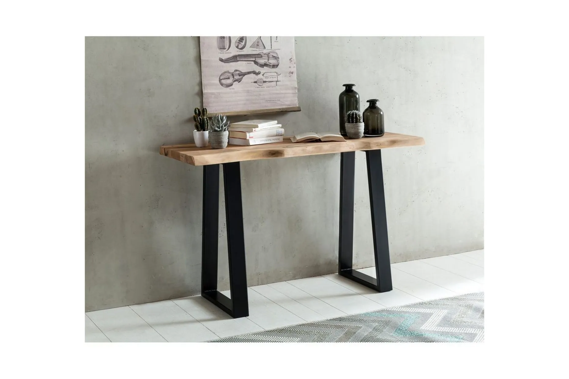 Konsollbord Wohnling Gaya heltre landlig stil med trekantet kant