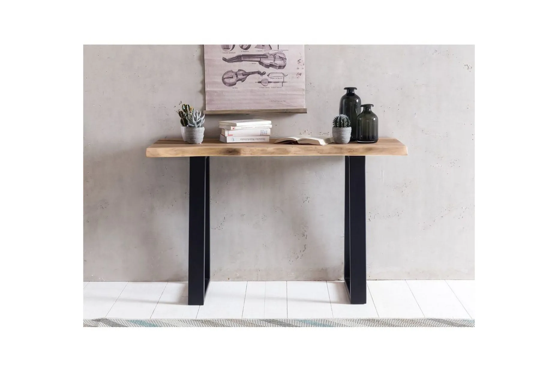 Konsollbord Wohnling Gaya heltre landlig stil med trekantet kant
