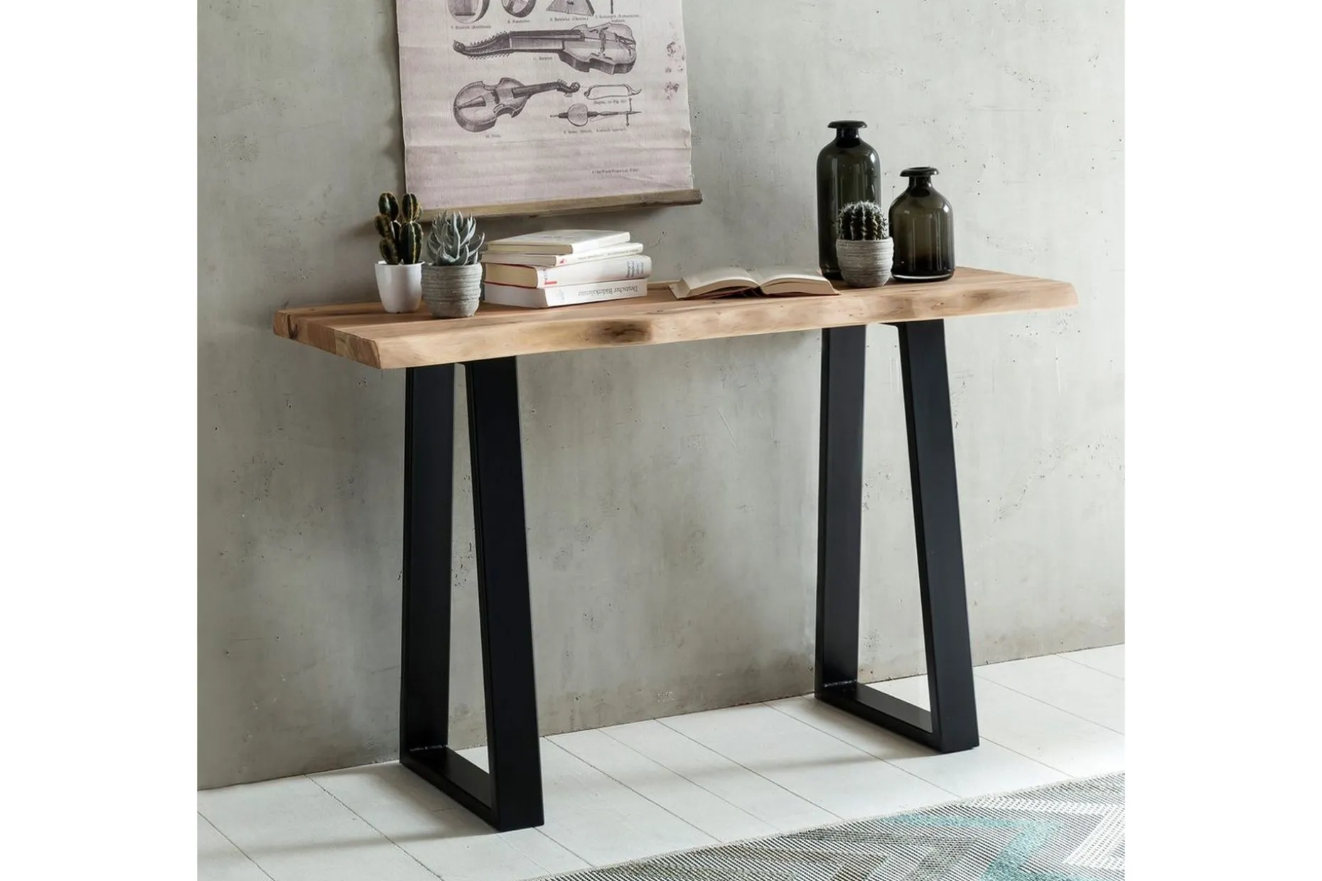 Konsollbord Wohnling Gaya heltre landlig stil med trekantet kant