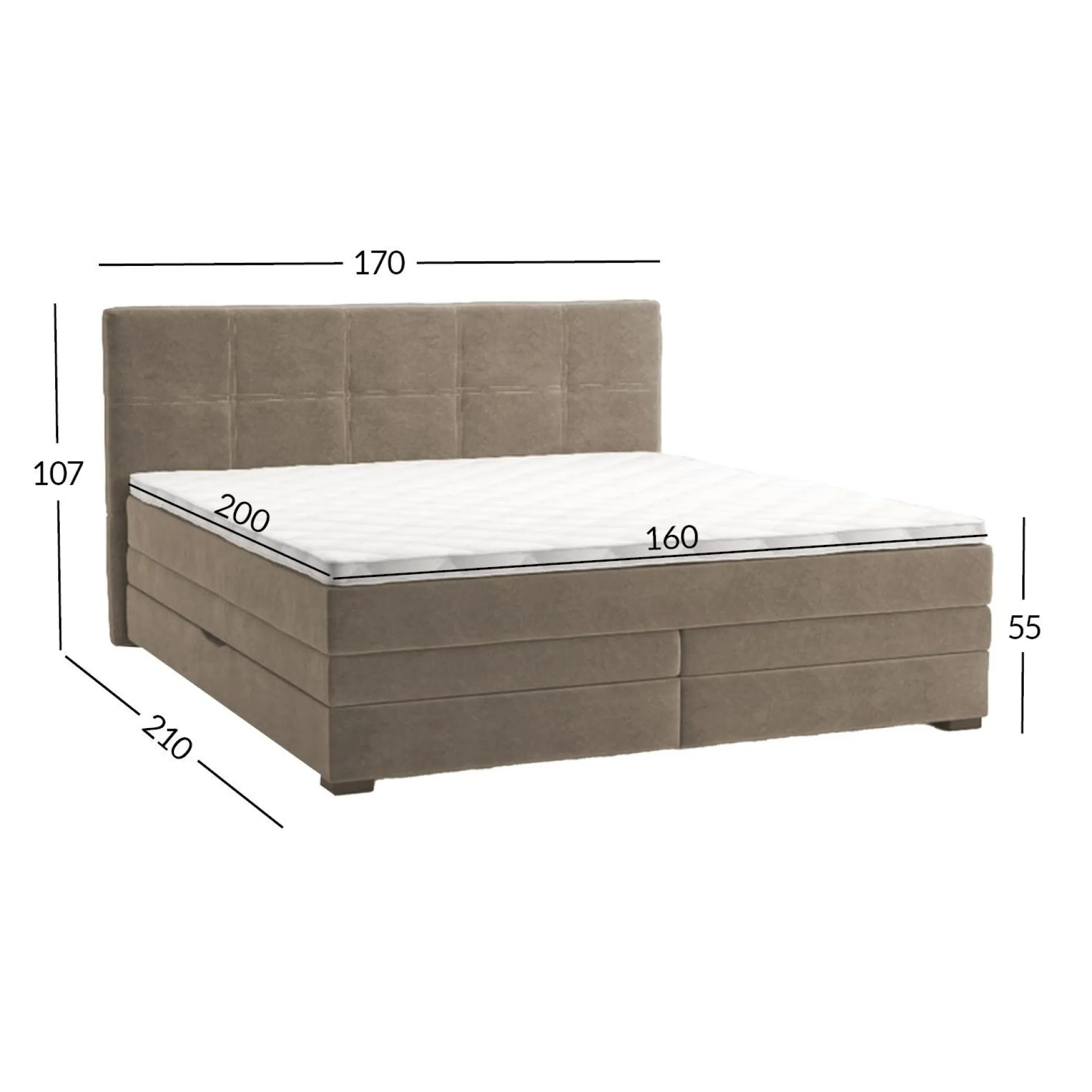 Kontinentalseng HOME4YOU Jeep 160x200 cm Beige