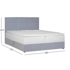 Kontinentalseng HOME4YOU Levi 180x200 cm med madrass grå