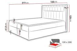 Kontinentalseng 120x200 Grå