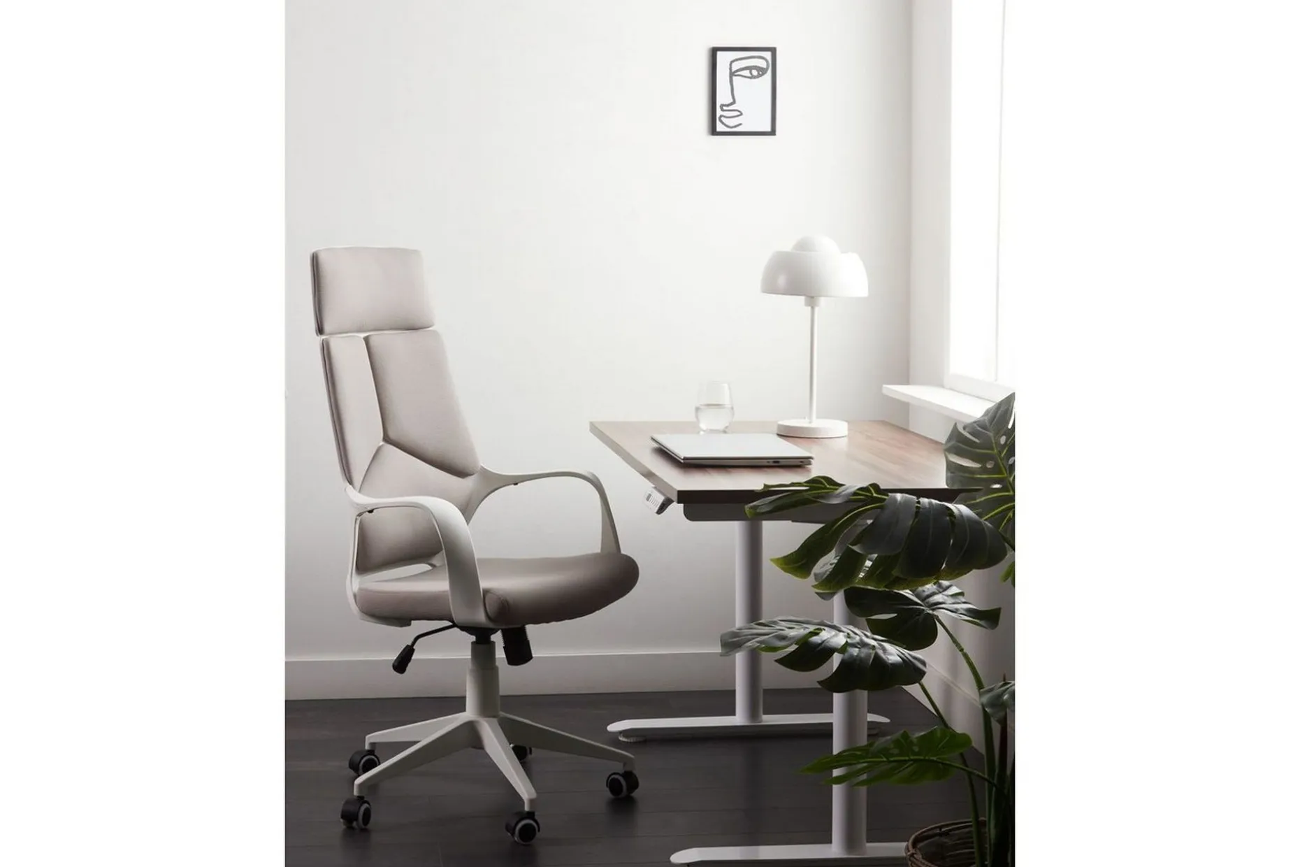 Kontorstol Delight Taupe/hvit